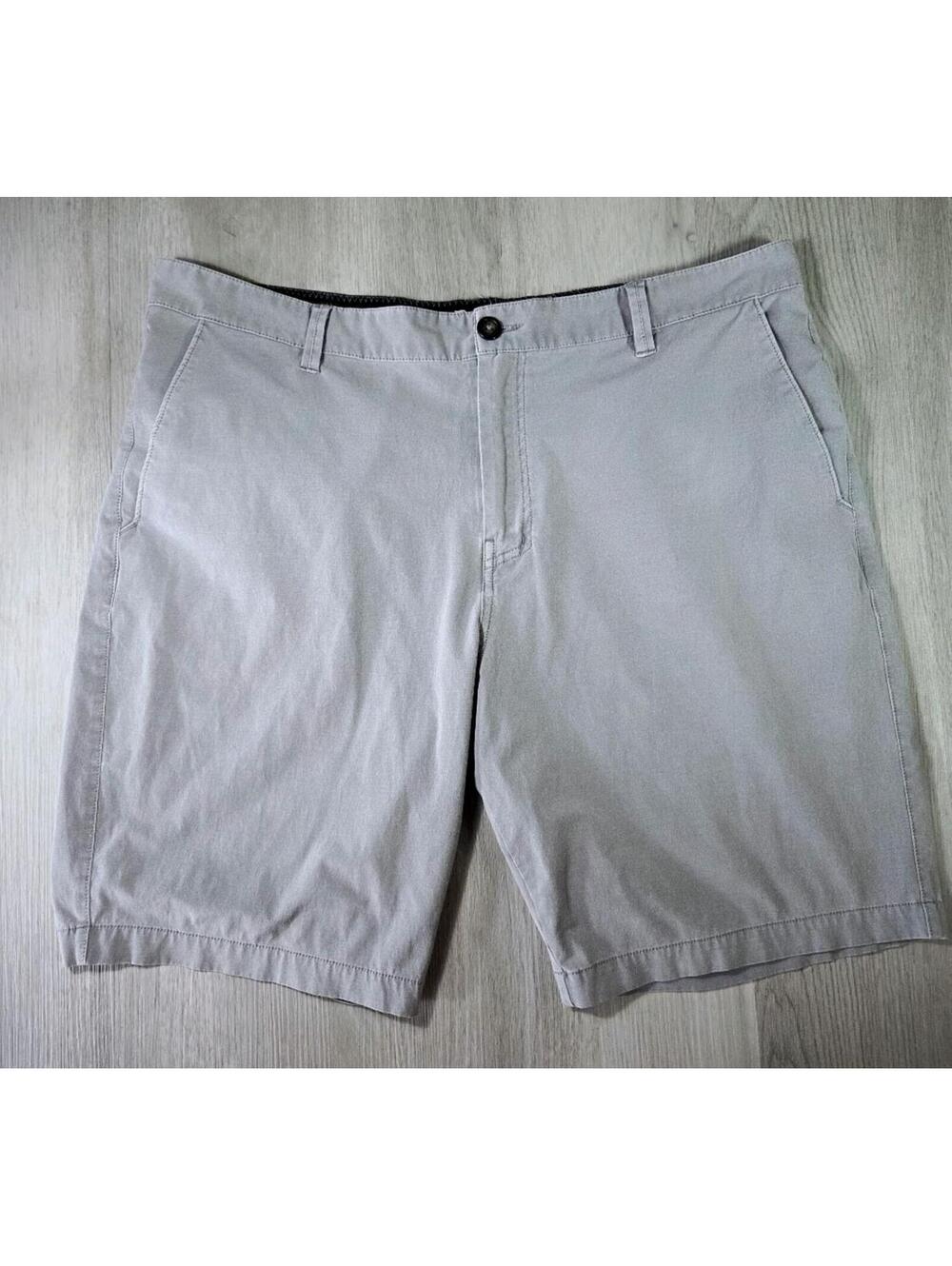 Men's 38 Quiet Storm Surf Shop Hybrid Land & Sea Boardshorts Solid Gray 21" Long